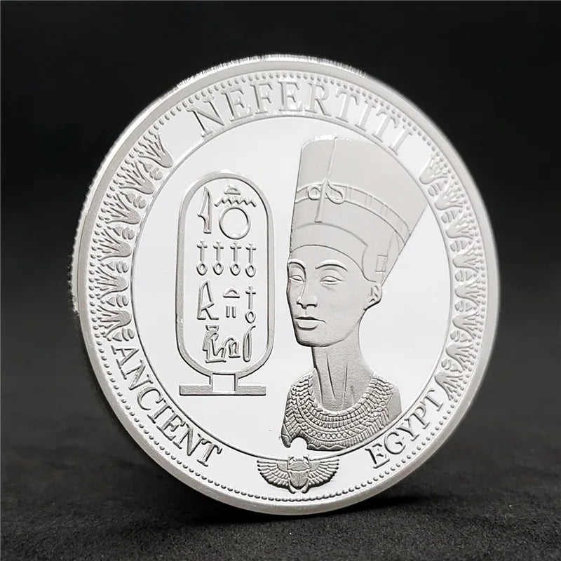 Anubis & Pharaoh Silver Commemorative Coin – Ancient Egyptian Collectible