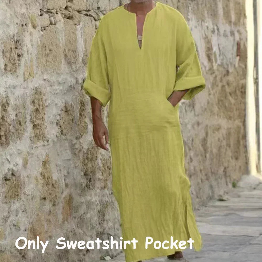 Short Sleeve Solid Color Men Muslim Islamic Kaftan Robe Jubba Thobe Kaftan Muslim Robe Casual Dubai Saudi Arabia Abaya Robes 5XL