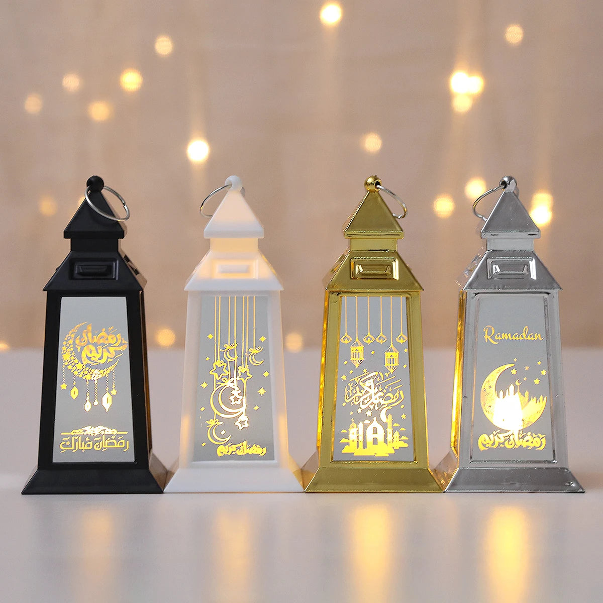 Starry Moon Candle Wind Lamp Ramadan Decoration for Home Led Lantern Ornament Eid Mubarak Party Islamic Muslim Decors Supplies