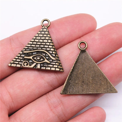 Egyptian Charm Set – 10-Piece Pyramid, Eye of Horus, Anubis & Bastet for Jewelry Making
