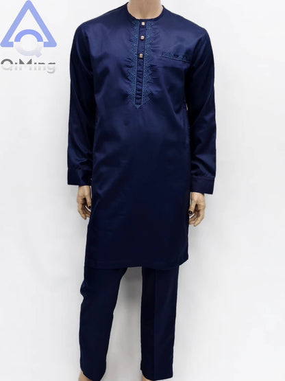 40% Cotton Male Muslim Two Parts Prayer Dress Jalabiya Algerian Caftan Abaya Islamic Jubba Arab Traditional Costume For Muslims