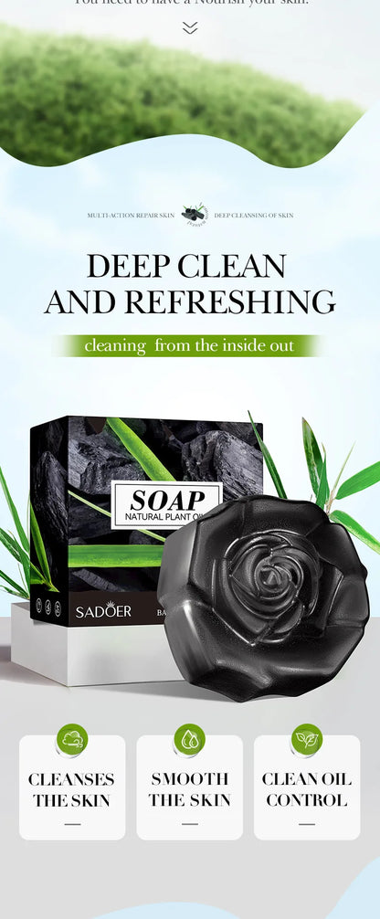 1Box Bamboo Charcoal Soap Cleansing The Body Wash Soap Moisturize Control Essential Oil Clean Soap Prevent Dry Skin Hydrating
