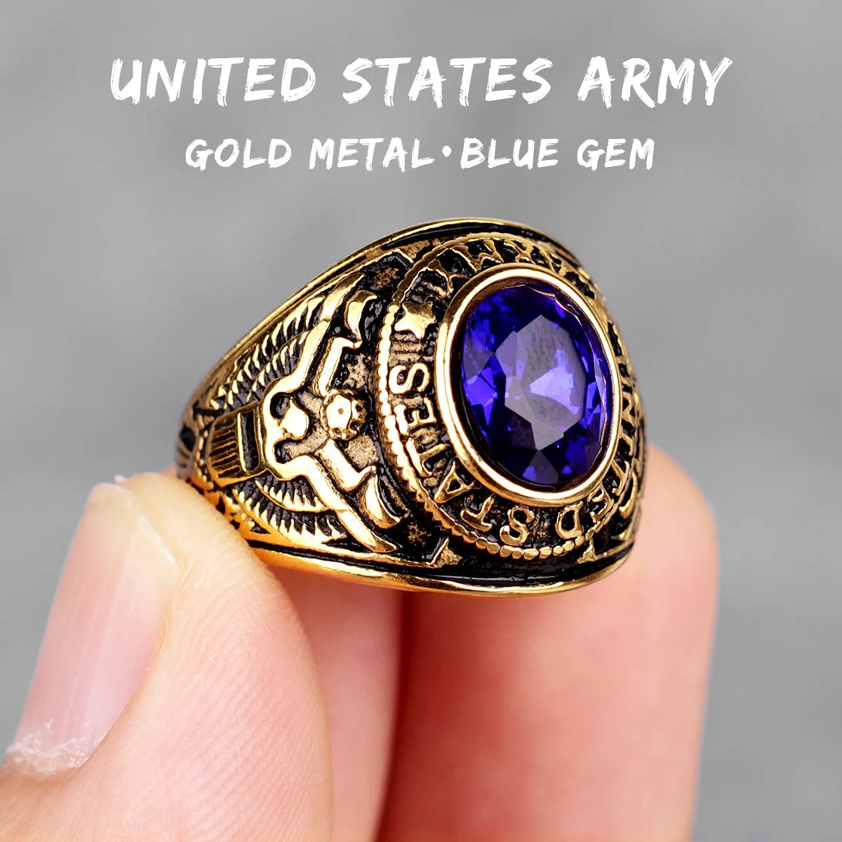 Stainless Steel Mens Rings Gold Silver Color Red Blue Rhinestone Simple Luxury for Male Boy Jewelry Creativity Gift Wholesale
