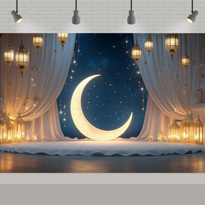 Arabic Aladdin Muslim Gold Mosque Background Fabric Princess Birthday Party Gift Photography Prop Decoration Banner Girl Poster