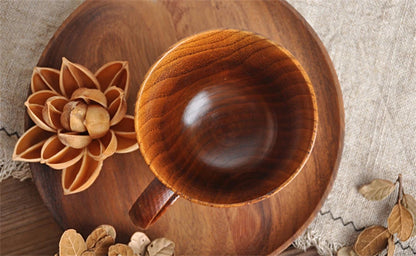 Handmade Spruce Wood Cups – Natural Big Belly Mug for Tea, Coffee & Milk