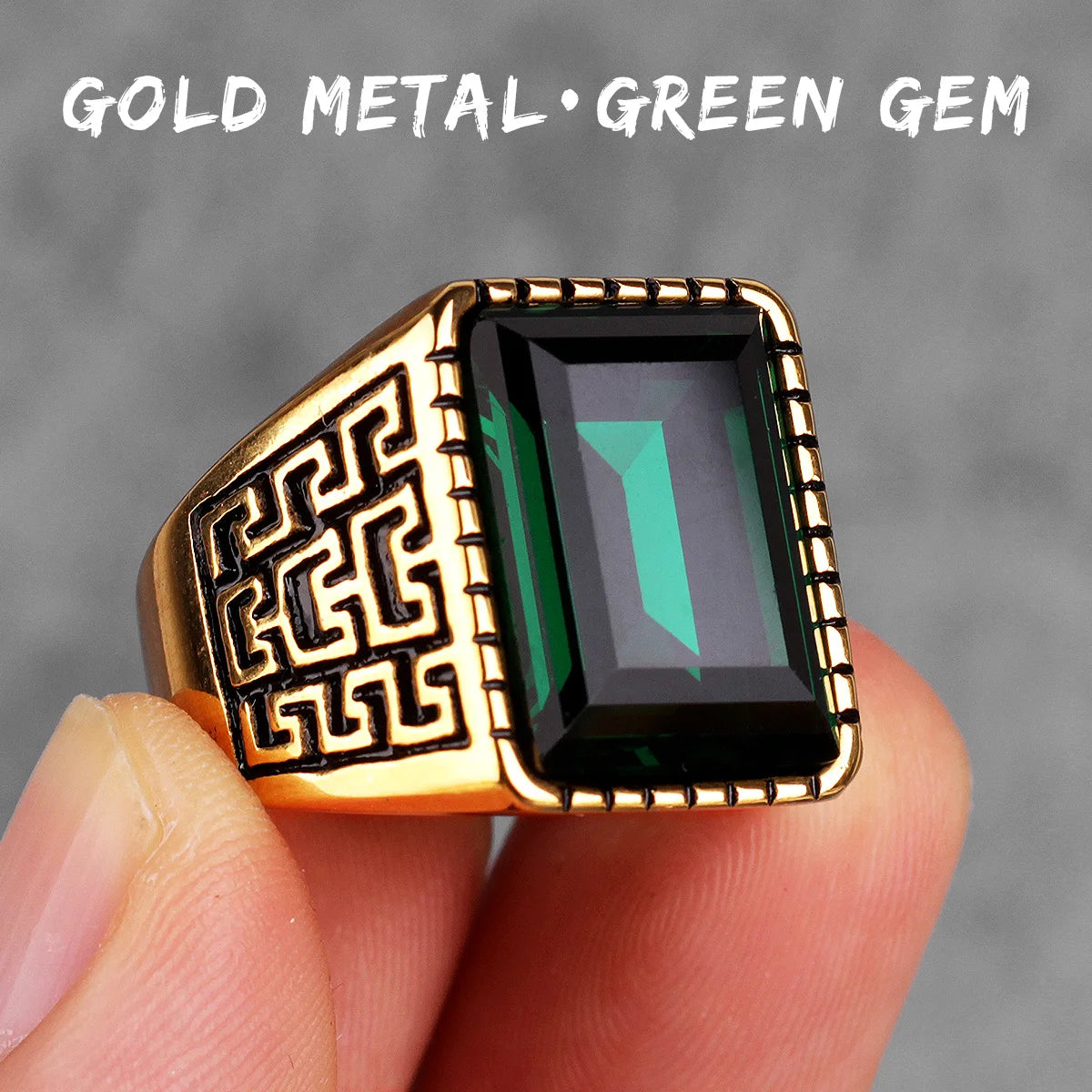Stainless Steel Mens Rings Gold Silver Color Red Blue Rhinestone Simple Luxury for Male Boy Jewelry Creativity Gift Wholesale