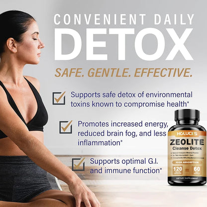 Zeolite Cleanse Detox Supplement, Supports Kidney Repair, Full Body, Liver & Colon Detox, for Mental Clarity & Focus