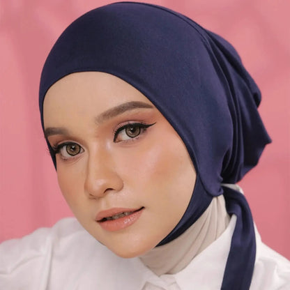 Inner Cap Hijab For Women Solid Underscarf Hijab Undercap Scarf Turban Hat Islamic Muslim Hijabs Ready To Wear Headcover