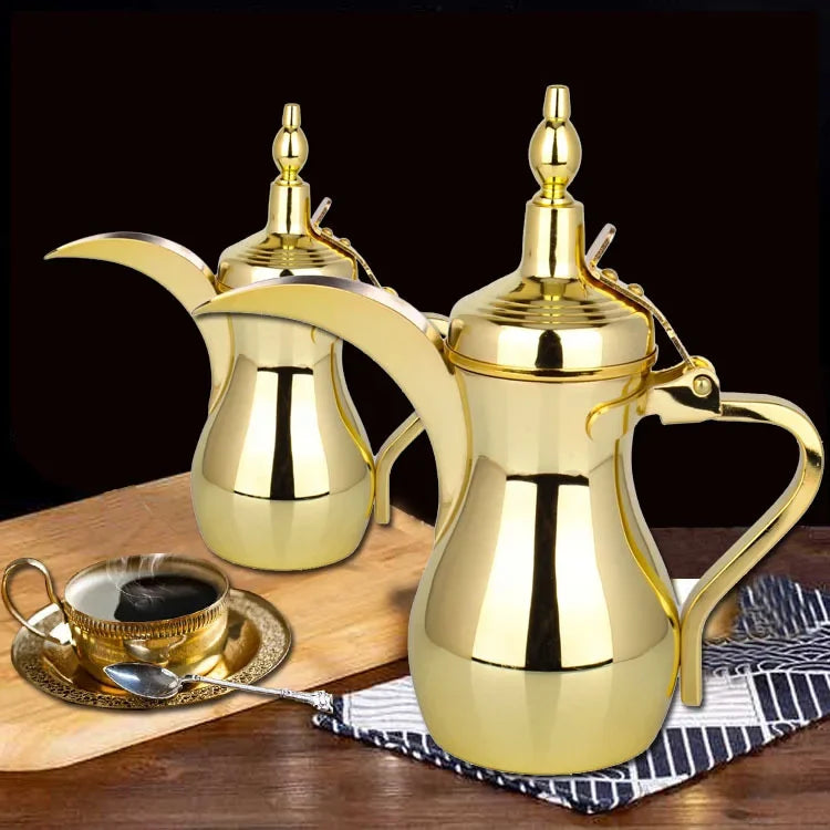 Golden Arabic Coffee Kettle – 304 Stainless Steel, Long Spout, 500/700ml