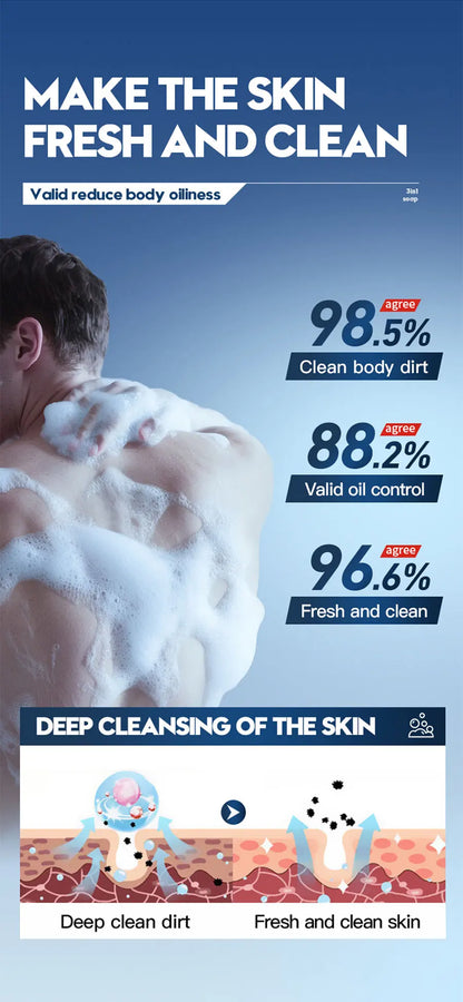 Men'S Three In One Bath Perfume Soap Witch Hazel Aloe Moisturizing Oil Control Vegetable Essential Oil Soap Facial Cleanser Hand