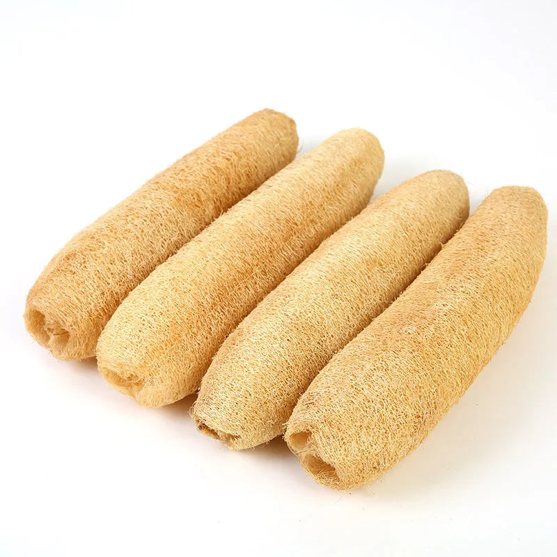 Natural Bath Loofah Exfoliating Body Sponge with Rope Loofah Scrubber for Skin Care Spa Shower Body Bath Brush Kitchen Cleaning