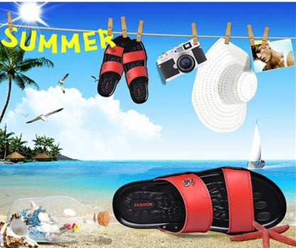 Casual Famous Brand Men Sandals outdoor Shoes Breathable Slippers Summer Flip Flops Beach Men Shoes Leather Sandalias Zapatos Ho