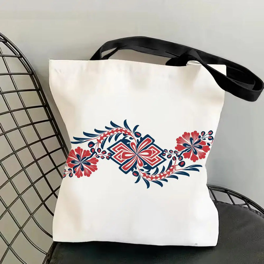 The Keffiyeh Luxe – Double-Sided Checkered Canvas Shoulder Tote