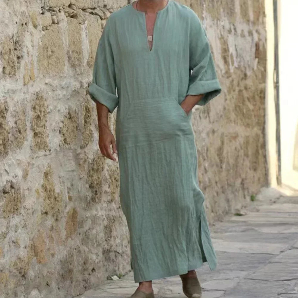 Short Sleeve Solid Color Men Muslim Islamic Kaftan Robe Jubba Thobe Kaftan Muslim Robe Casual Dubai Saudi Arabia Abaya Robes 5XL