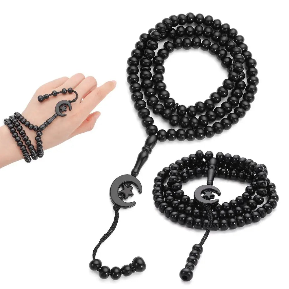 2pcs New Allah Muhammad Prayer Beads Engraved Misbaha Tasbeeh Muslim Tasbih 99 Beads Muslim Islam