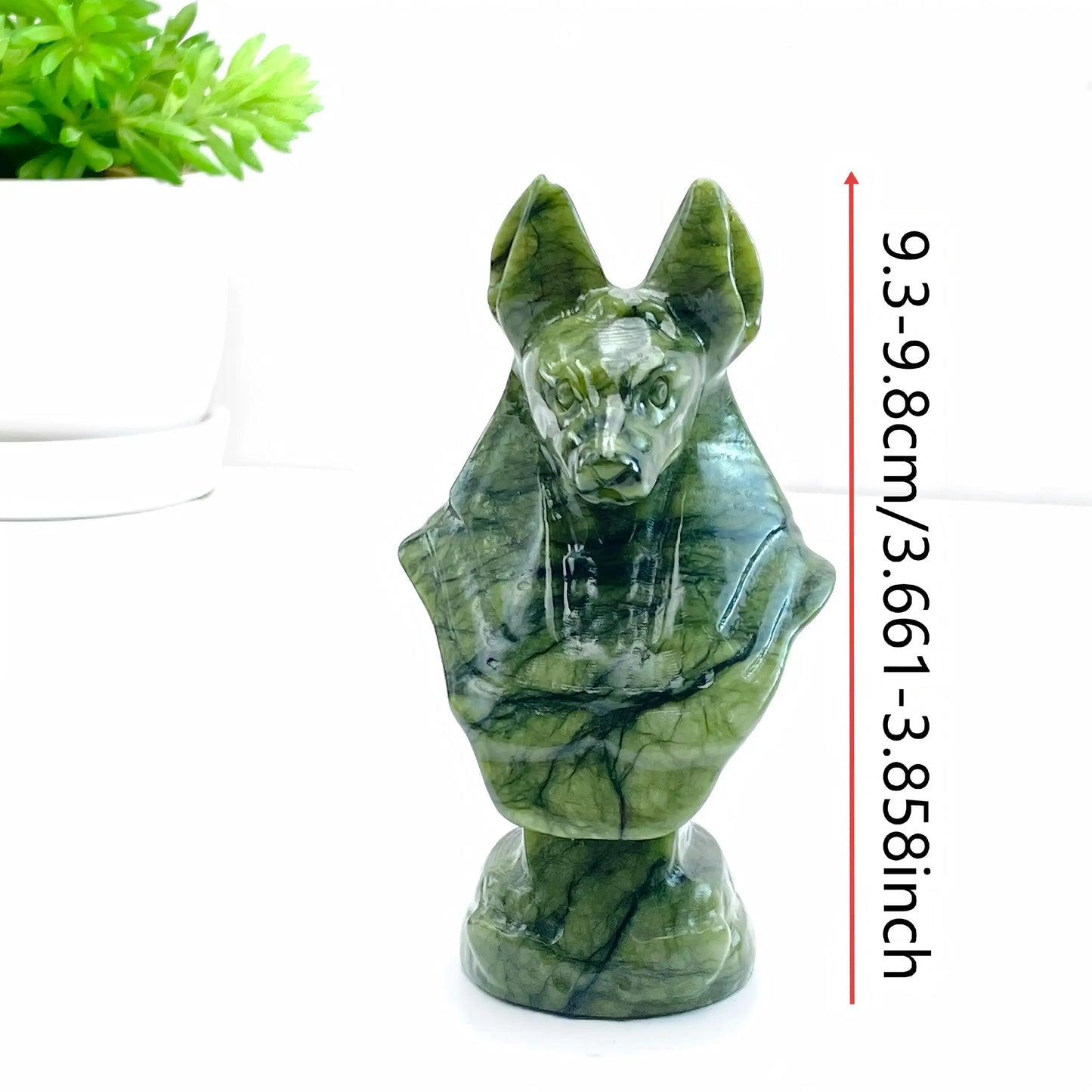 1PC Xiuyan Anubis Carved Ornaments,Stone Collection,Excellent gifts,Halloween,Easter,Halloween Decorative gifts,Home Decorations