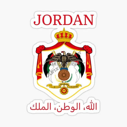 Jordan Flag Emblem Stickers – Waterproof PVC Decals for Car, Laptop & Helmet