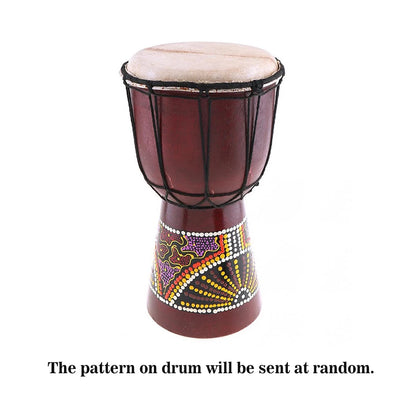 6in African Djembe Drum Hand-Carved -Wood Goat-Skin Traditional African Musical Instrument African Djembe Hand-Carved Drum