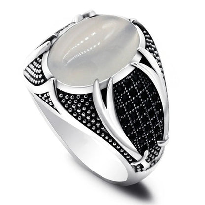 Turkish Men's Ring Vintage Black Zircon Fashion Punk Wind Islamic Religious Muslim Jewelry