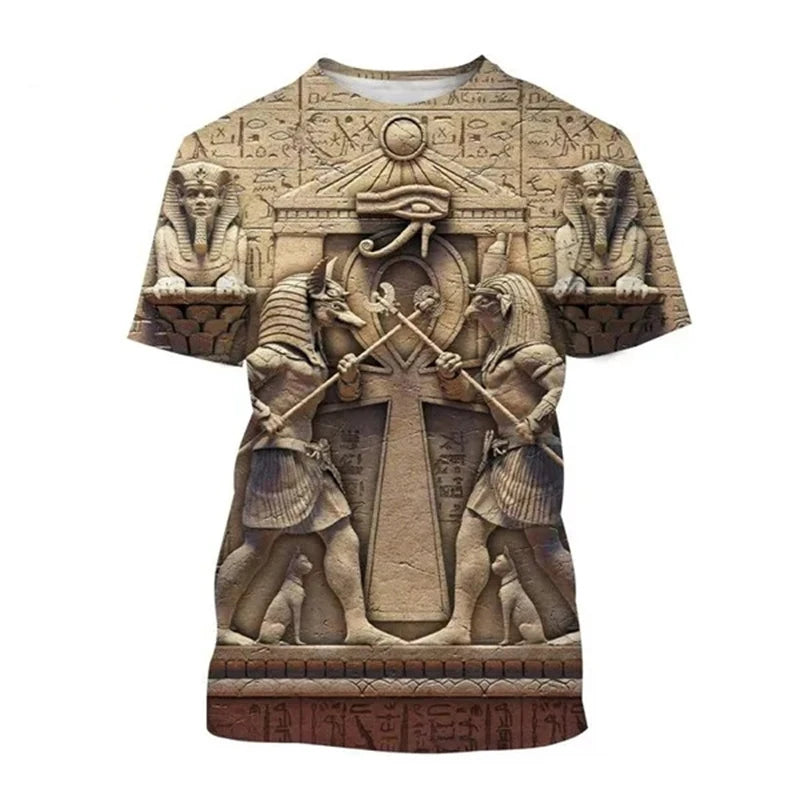 Pharaoh 3D Graphic T-Shirt – Unisex Egyptian Summer Tee, Oversized Casual Top