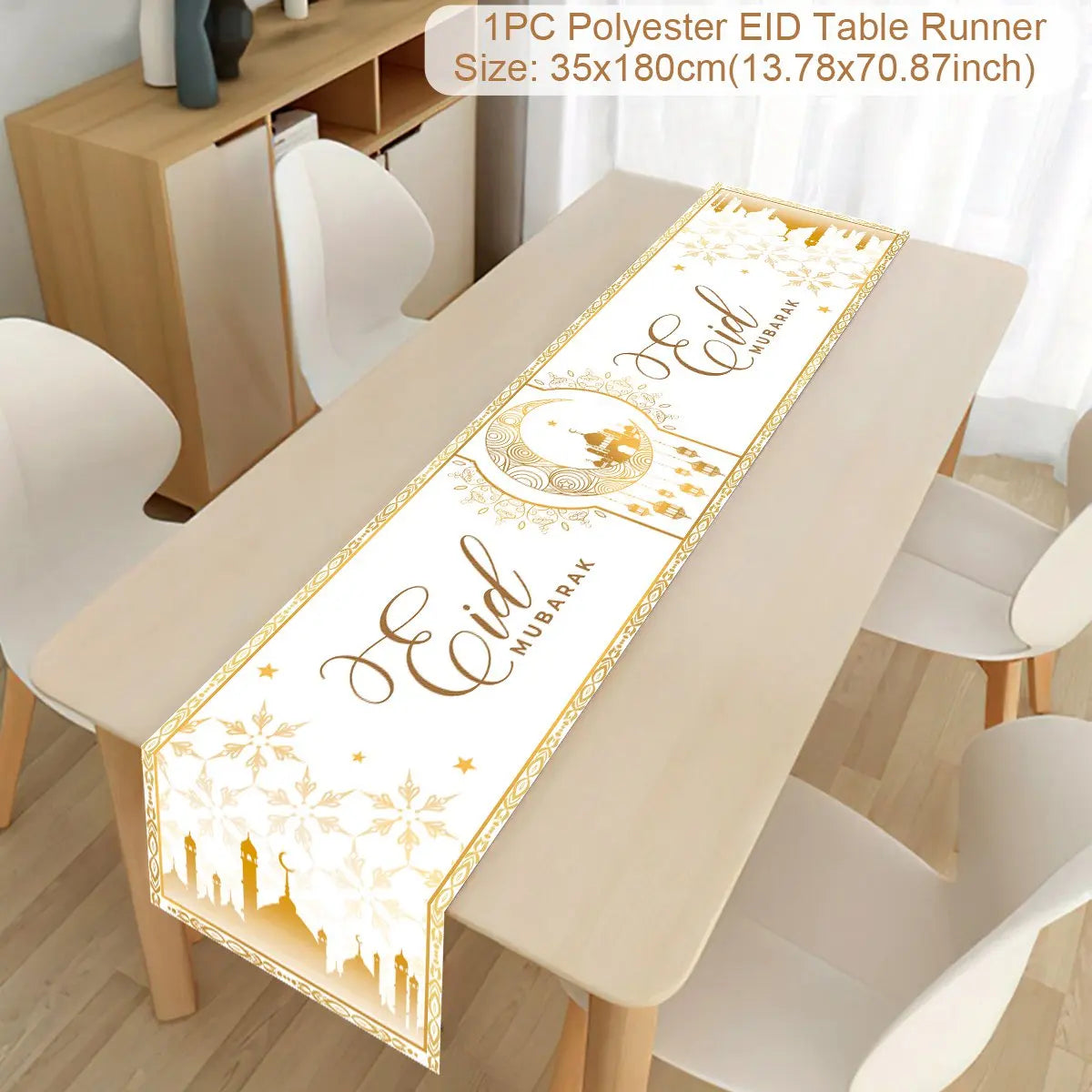 EID Mubarak Decoration Table Runner Ramadan Decor 2024 For Home Tablecloth Ramadan Kareem Islamic Muslim Party Eid Al-Fitr Gifts