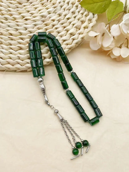 1PC Elegant 33 Beads Glass Tasbih, Multi-Color Islamic Prayer Beads, Arabic Style Rosary Bracelet, Fashionable Ramadan Gift Idea