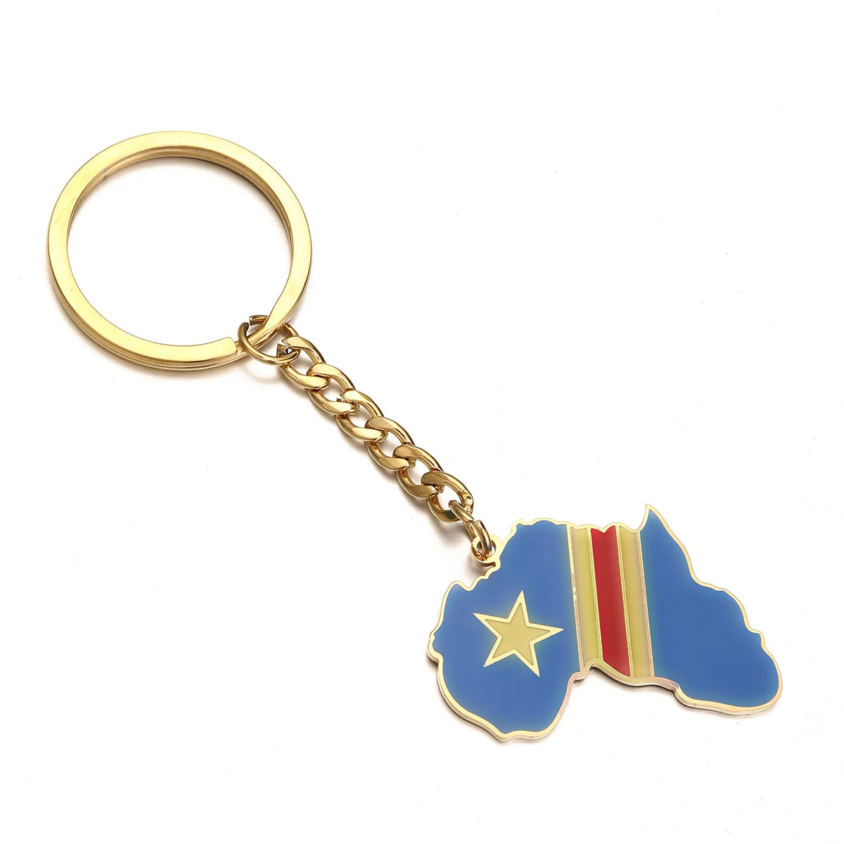 Africa Map Keychain – Stainless Steel Hip-Hop Jewelry, Morocco to South Africa