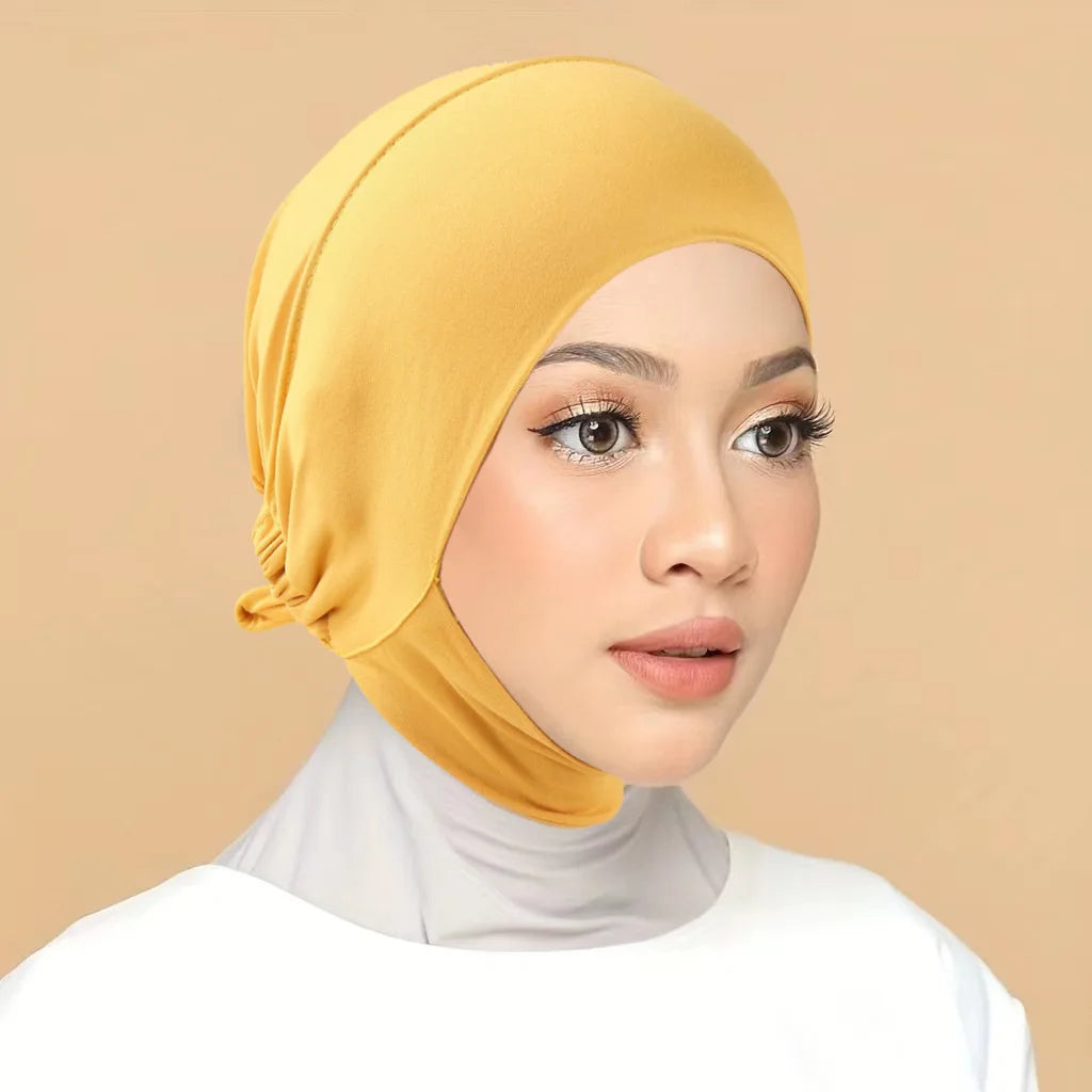 Inner Cap Hijab For Women Solid Underscarf Hijab Undercap Scarf Turban Hat Islamic Muslim Hijabs Ready To Wear Headcover