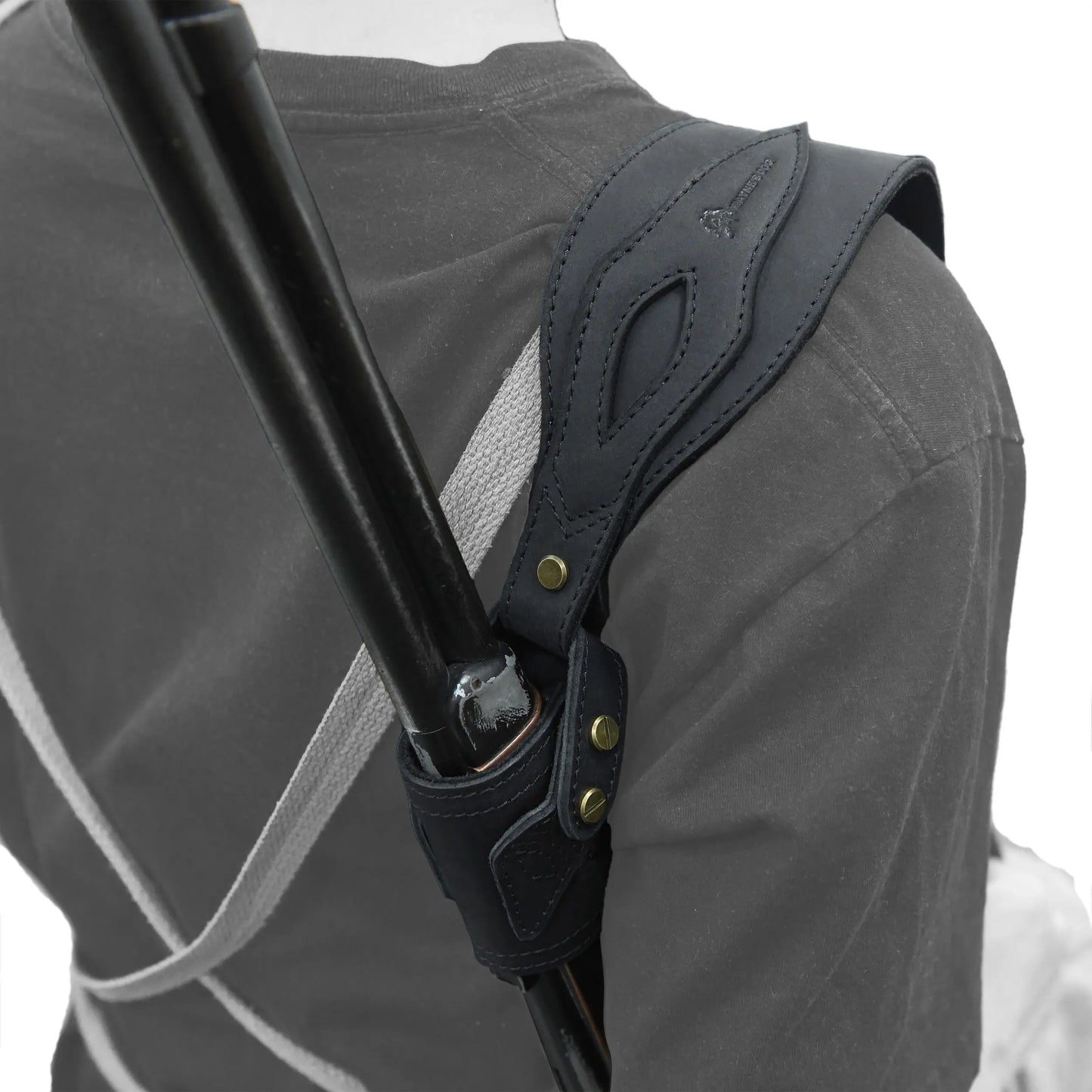 WAYNE'S DOG 1 Combo LeatherRifle Gun No Drill Harnessed Buttstock Holder with Barrel Mount with Matched Gun Sling Shoulder Strap
