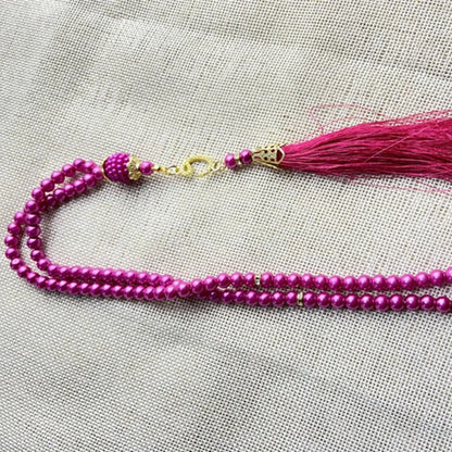 6mm 99pcs Glass Pearls Tassel Turkish Style Muslim Rosary Islamic Prayer Beads Bracelet For Women Jewelry Accessories Gifts New