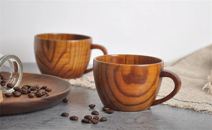 Handmade Spruce Wood Cups – Natural Big Belly Mug for Tea, Coffee & Milk