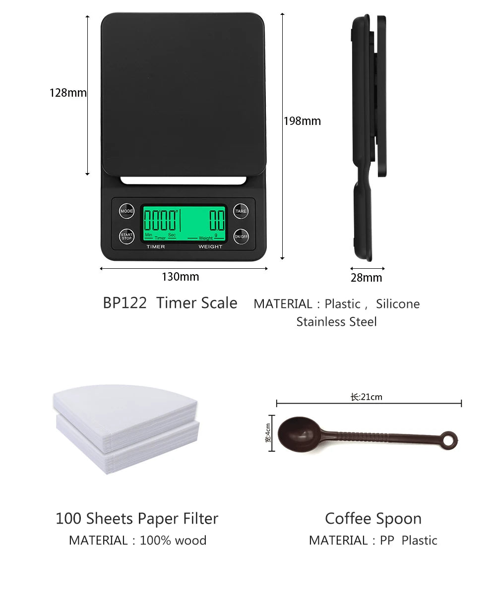 The Luxe Brew – Coffee Gift Box Set with Grinder & Glass Drip Filter