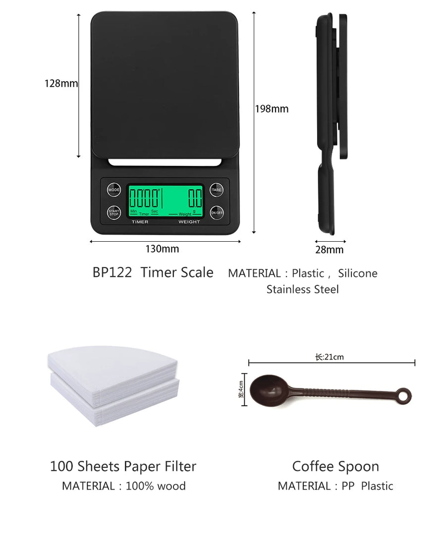 The Luxe Brew – Coffee Gift Box Set with Grinder & Glass Drip Filter