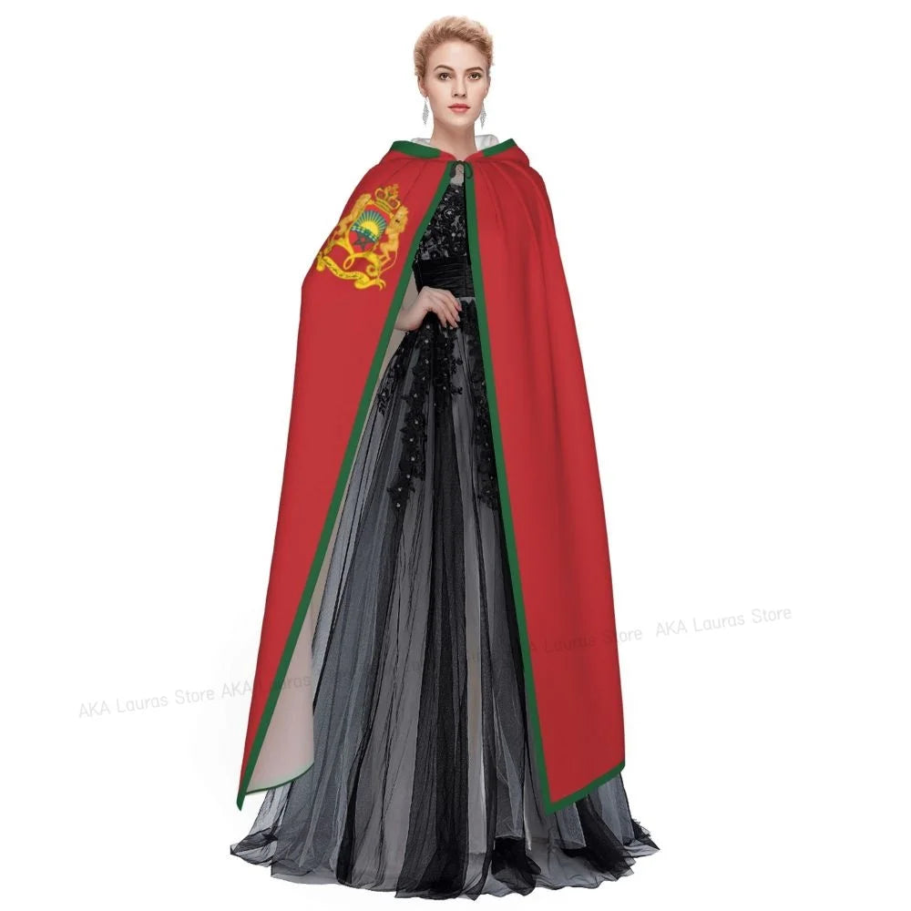 Adult Vampire Cape Hooded Robe Halloween Morocco Cloak Full Length Cosplay
