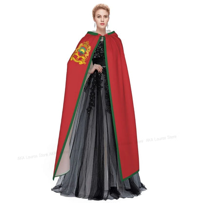 Adult Vampire Cape Hooded Robe Halloween Morocco Cloak Full Length Cosplay