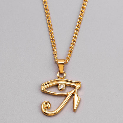 Horus Eye & Eagle Head Pendant – Egyptian Guardian Necklace for Men & Women