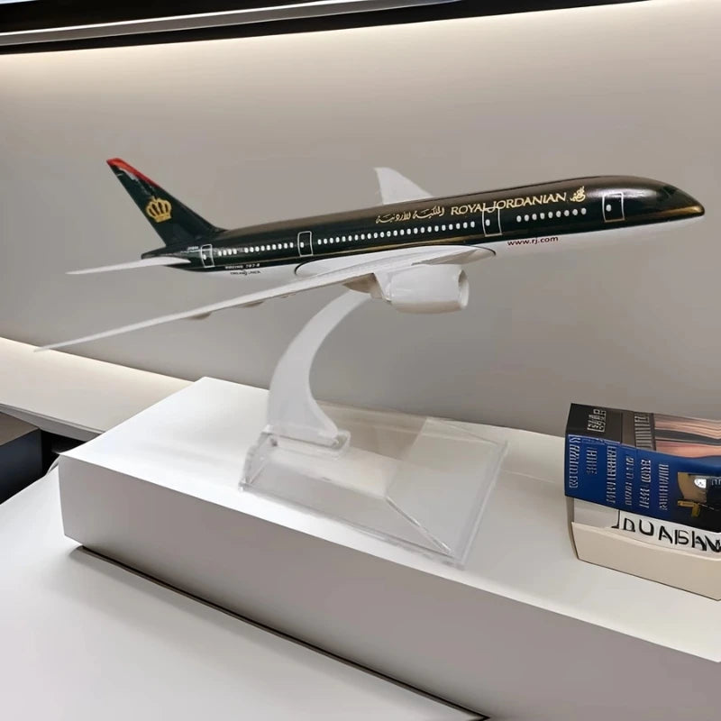 Royal Jordanian B787 Diecast Model – 1:400 Scale Metal Airplane with Stand, 16cm