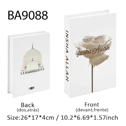 Islamic Kaaba Eid Mosque Luxury Decorative Books Storage Box Fake Book Interior Decoration Coffee Table Ornament Bedroom Decor