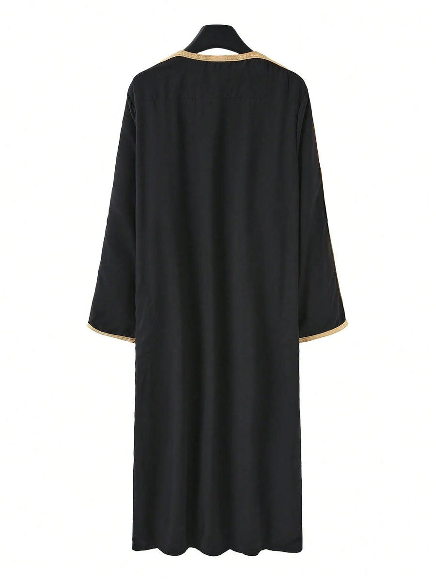The Moroccan Gentleman – Embroidered Long-Sleeved Islamic Robe