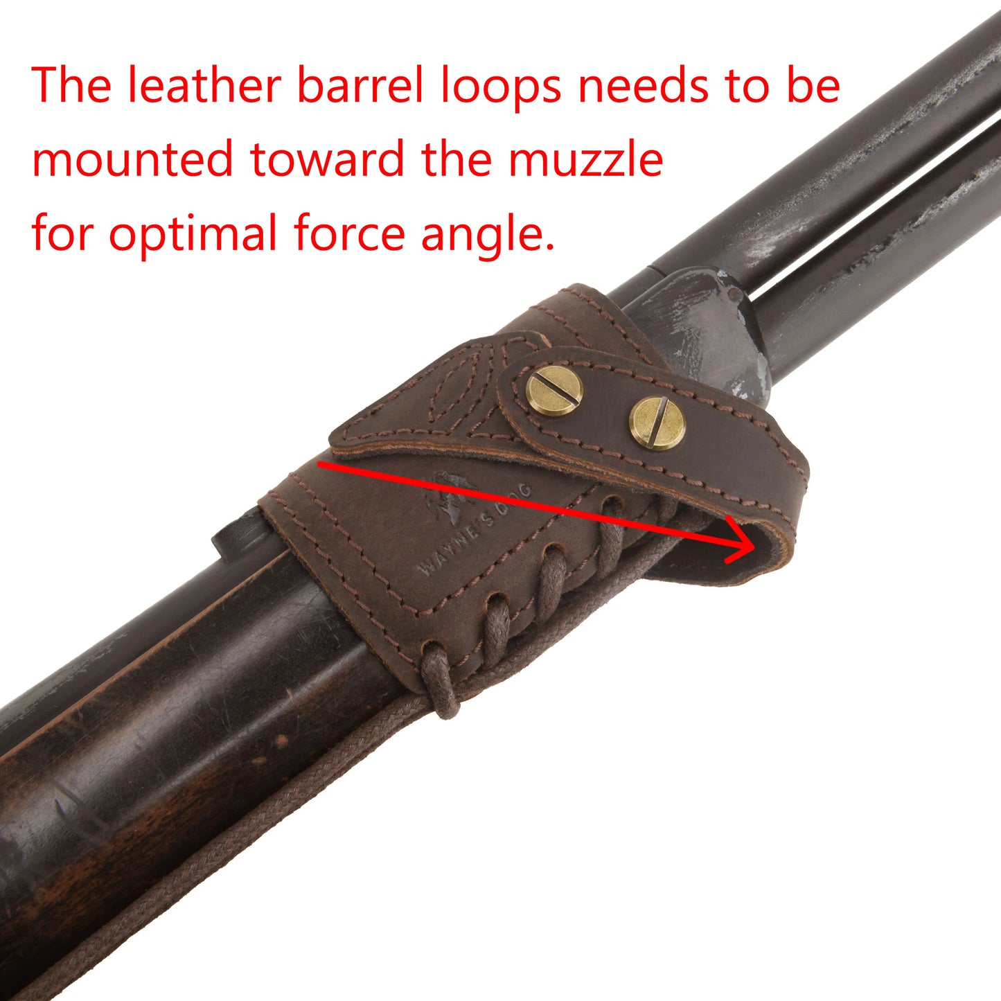 WAYNE'S DOG 1 Combo LeatherRifle Gun No Drill Harnessed Buttstock Holder with Barrel Mount with Matched Gun Sling Shoulder Strap