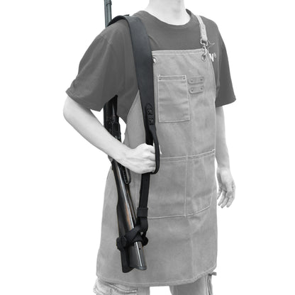 WAYNE'S DOG 1 Combo LeatherRifle Gun No Drill Harnessed Buttstock Holder with Barrel Mount with Matched Gun Sling Shoulder Strap