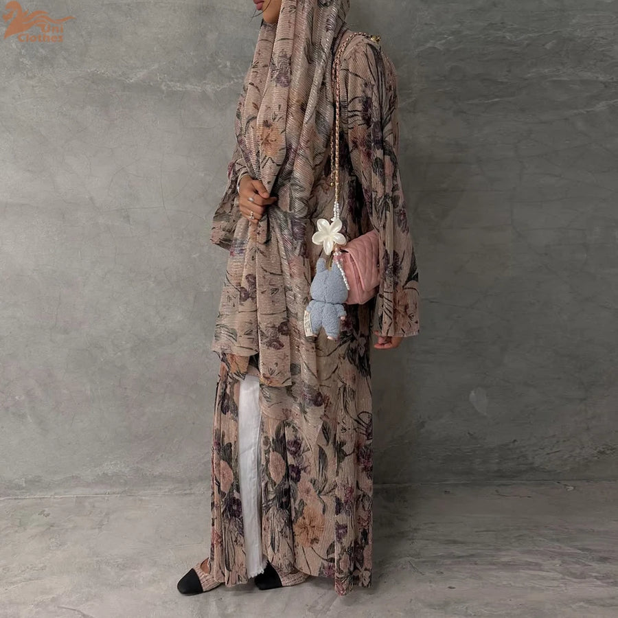 One Look. One Soul. – The Pleated Floral Cardigan with Hijab for the Muslim Woman in America