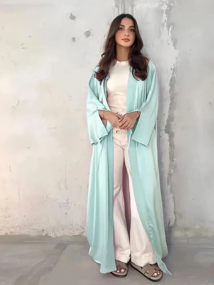 Palestine Pink – The Satin Kimono Abaya for the Muslim Woman in America