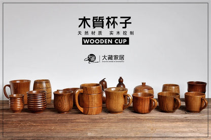 Handmade Spruce Wood Cups – Natural Big Belly Mug for Tea, Coffee & Milk