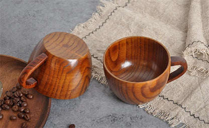 Handmade Spruce Wood Cups – Natural Big Belly Mug for Tea, Coffee & Milk