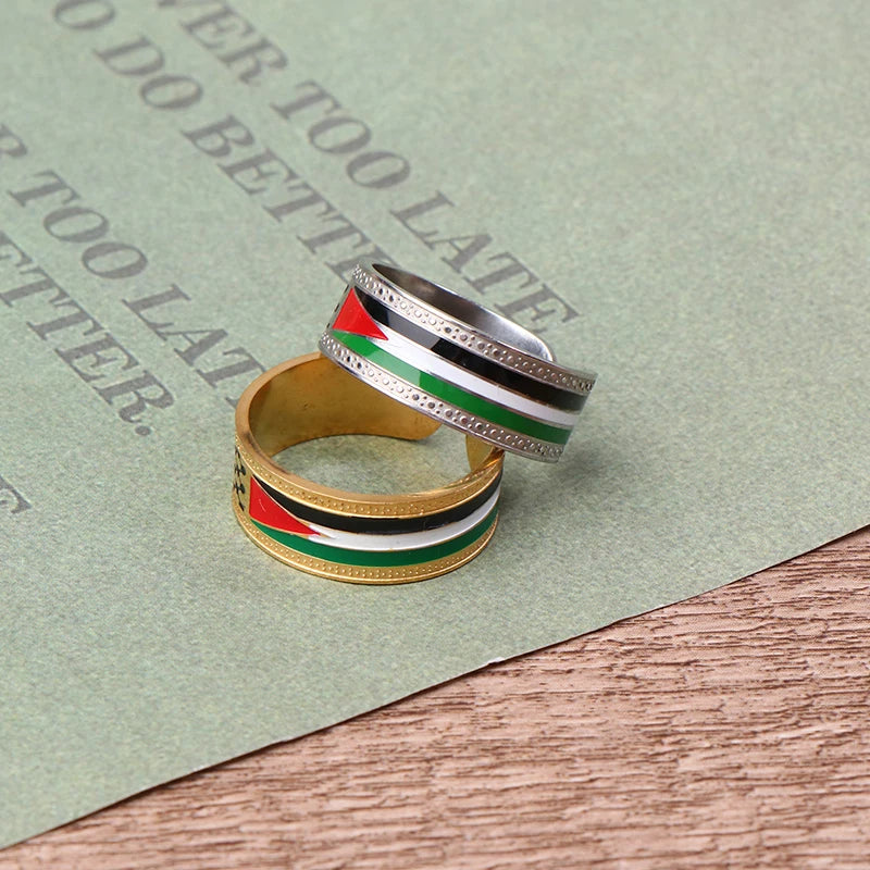Luxurious and Exclusive Arab National Style Palestinian Scarf Kufiya Ring; Ideal Jewelry Gift for Modern Men and Women