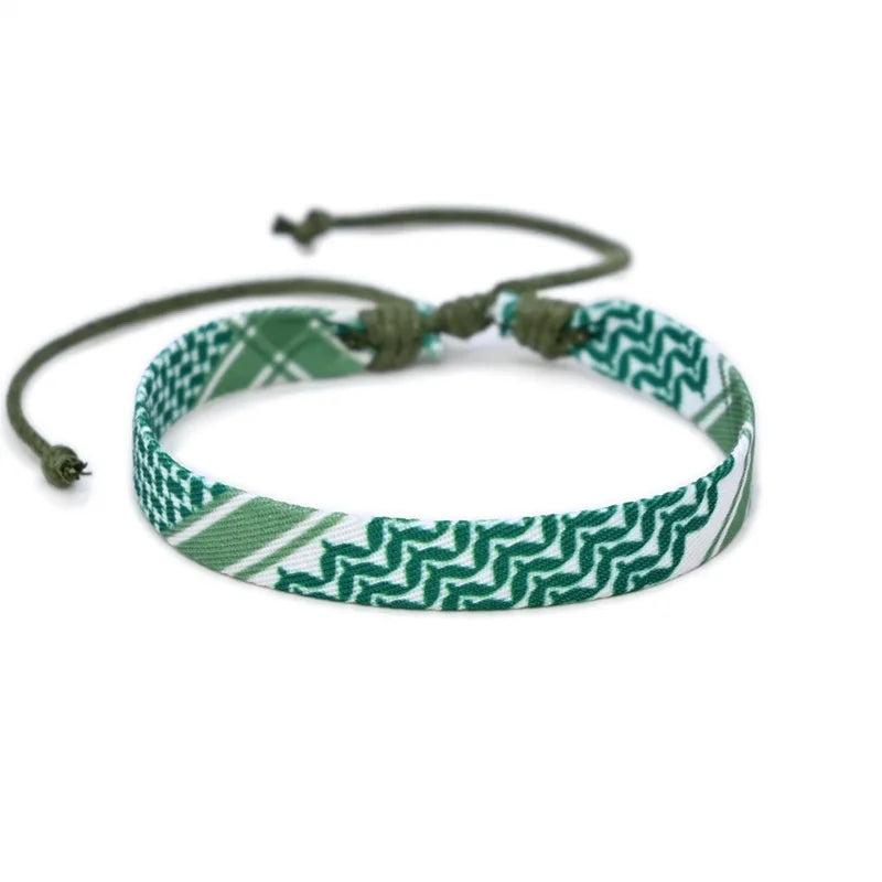 Arabic Scarf Woven Bracelet – Handmade Ethnic Ribbon Jewelry for Men & Women