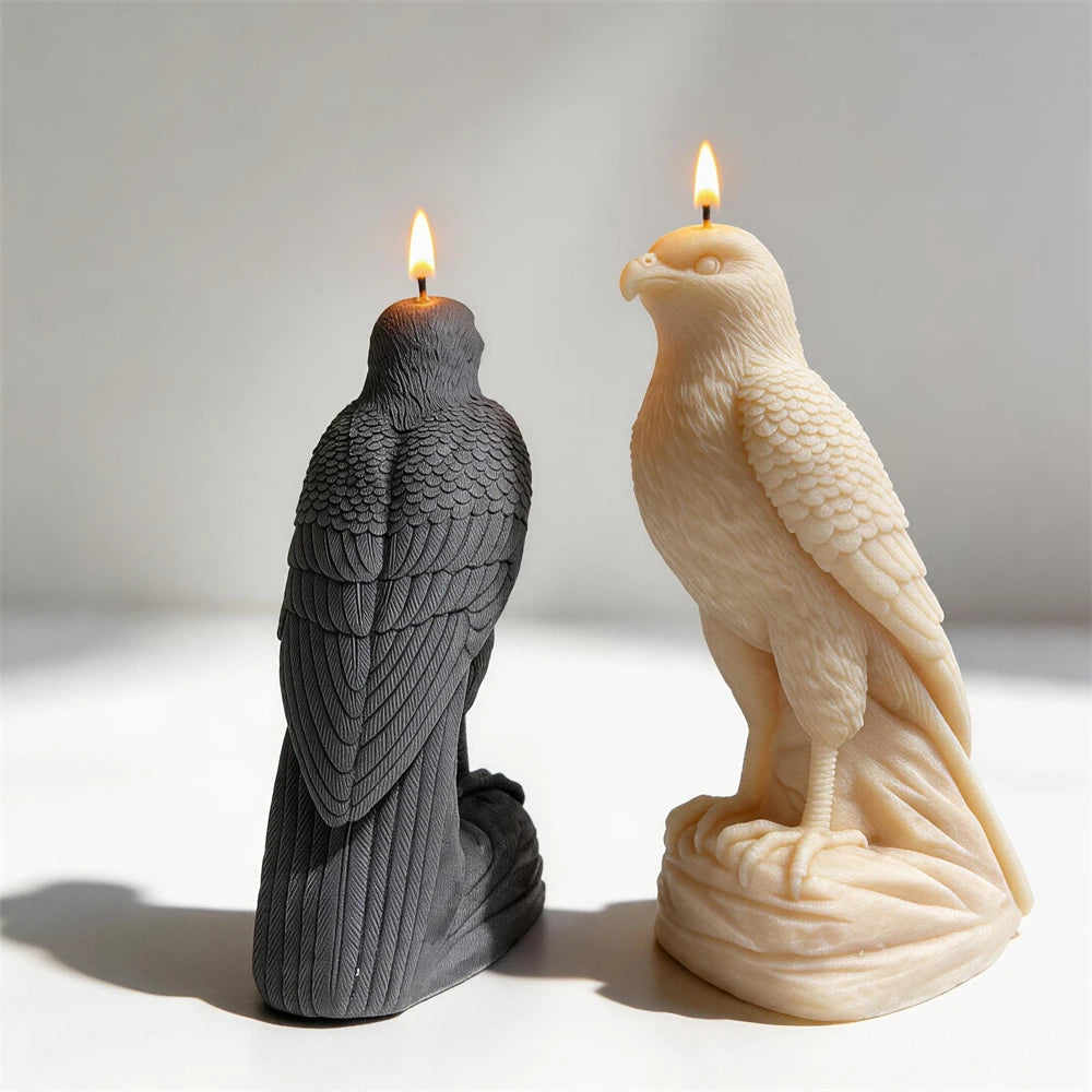 21CM Arabic Falcon Figurine Silicone Mold Home Decor Arabian Falcon Statue Soy Wax Candle Mold Animal Resin Plaster Mould