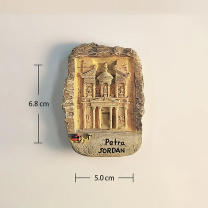 Petra 3D Resin Fridge Magnet – Jordanian Tourism Souvenir, Stereoscopic Decor