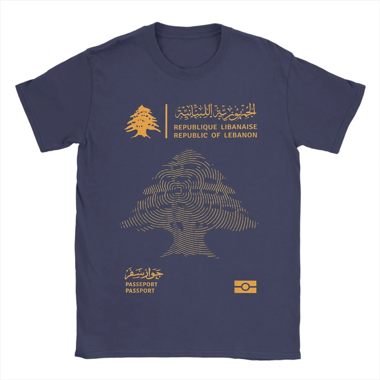Lebanese Lebanon Passport Flag Men T Shirt  Vintage Tee Shirt Short Sleeve Round Neck T-Shirt Pure Cotton New Arrival Clothes